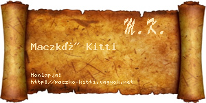 Maczkó Kitti névjegykártya